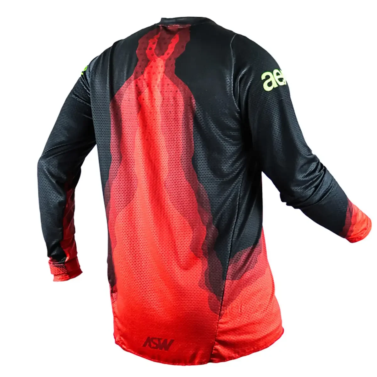 Camisa ASW Vented Diffuse 26 Preto/Vermelho/Amarelo Flúor